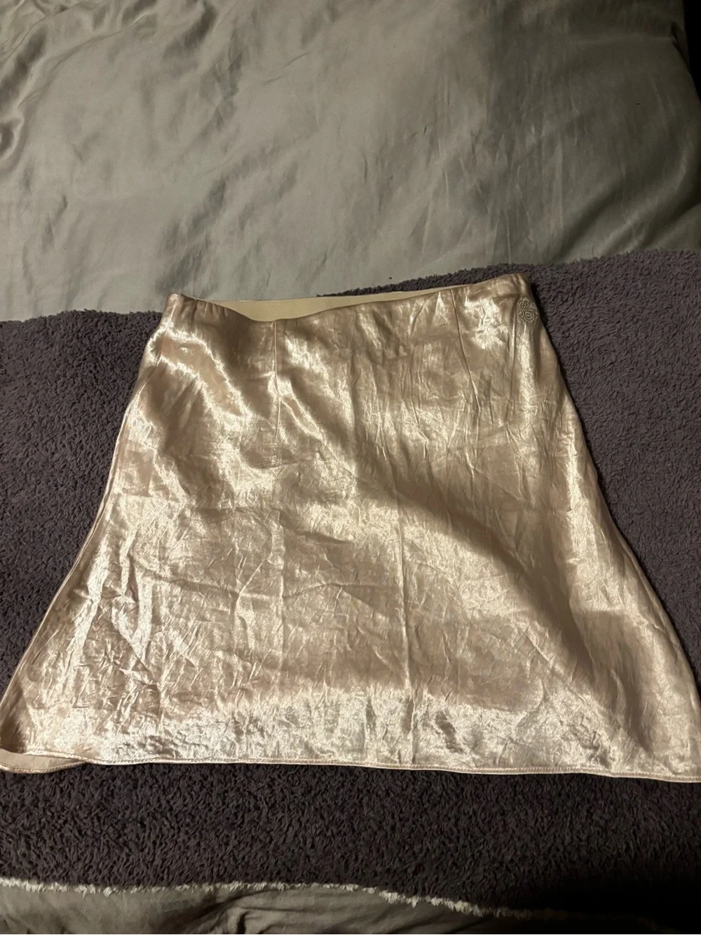 Silky midi skirt